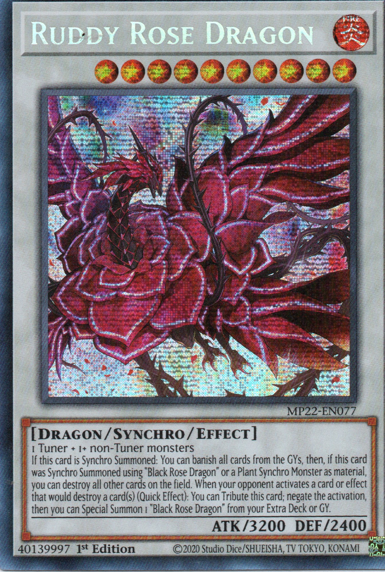 Ruddy Rose Dragon MP22-EN077 Secret rare
