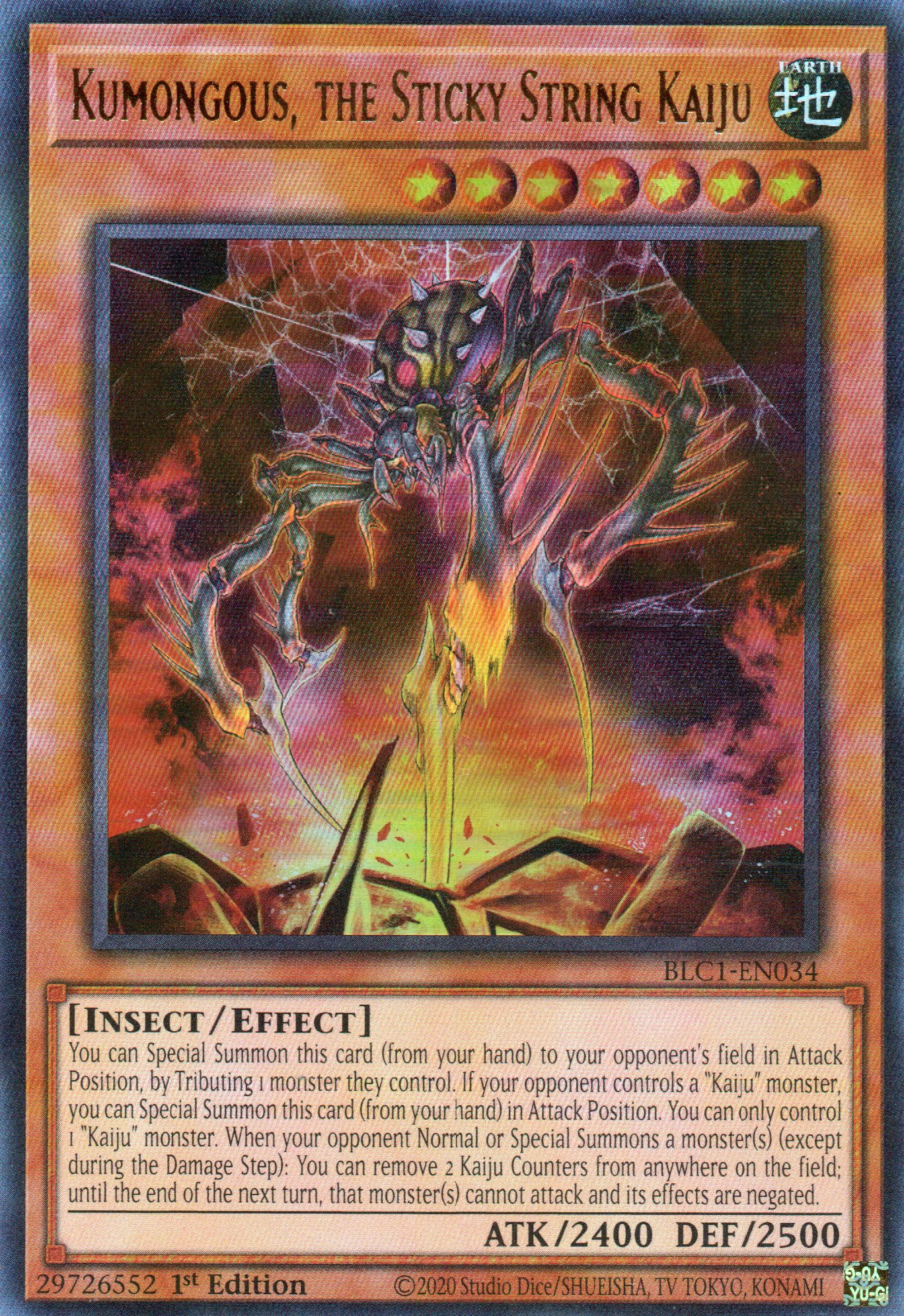 Kumongous, the Sticky String Kaiju BLC1-EN034 Ultra rare