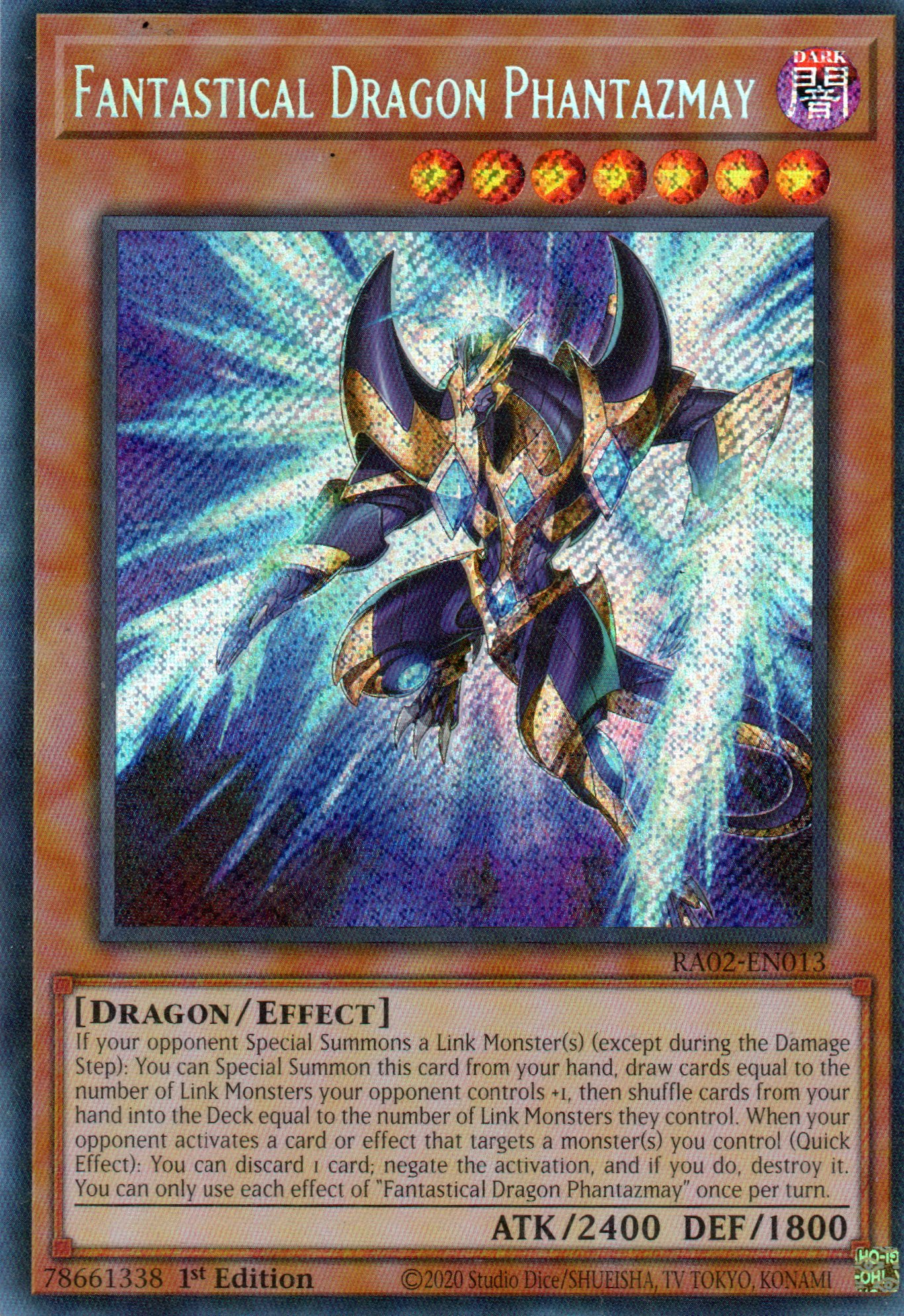 Fantastical Dragon Phantazmay RA02-EN013 Secret rare