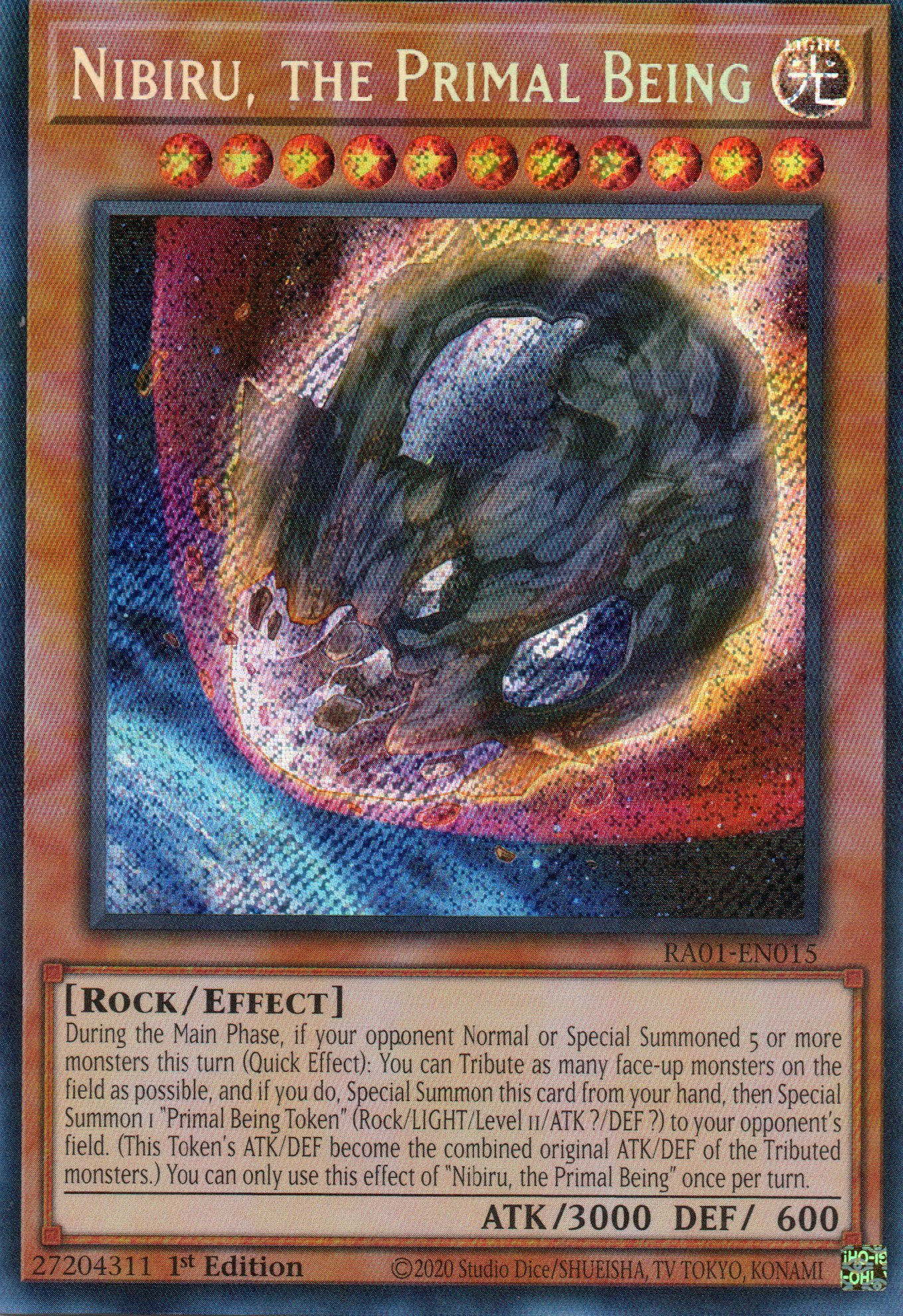 Nibiru, the Primal Being RA01-EN015 Secret rare