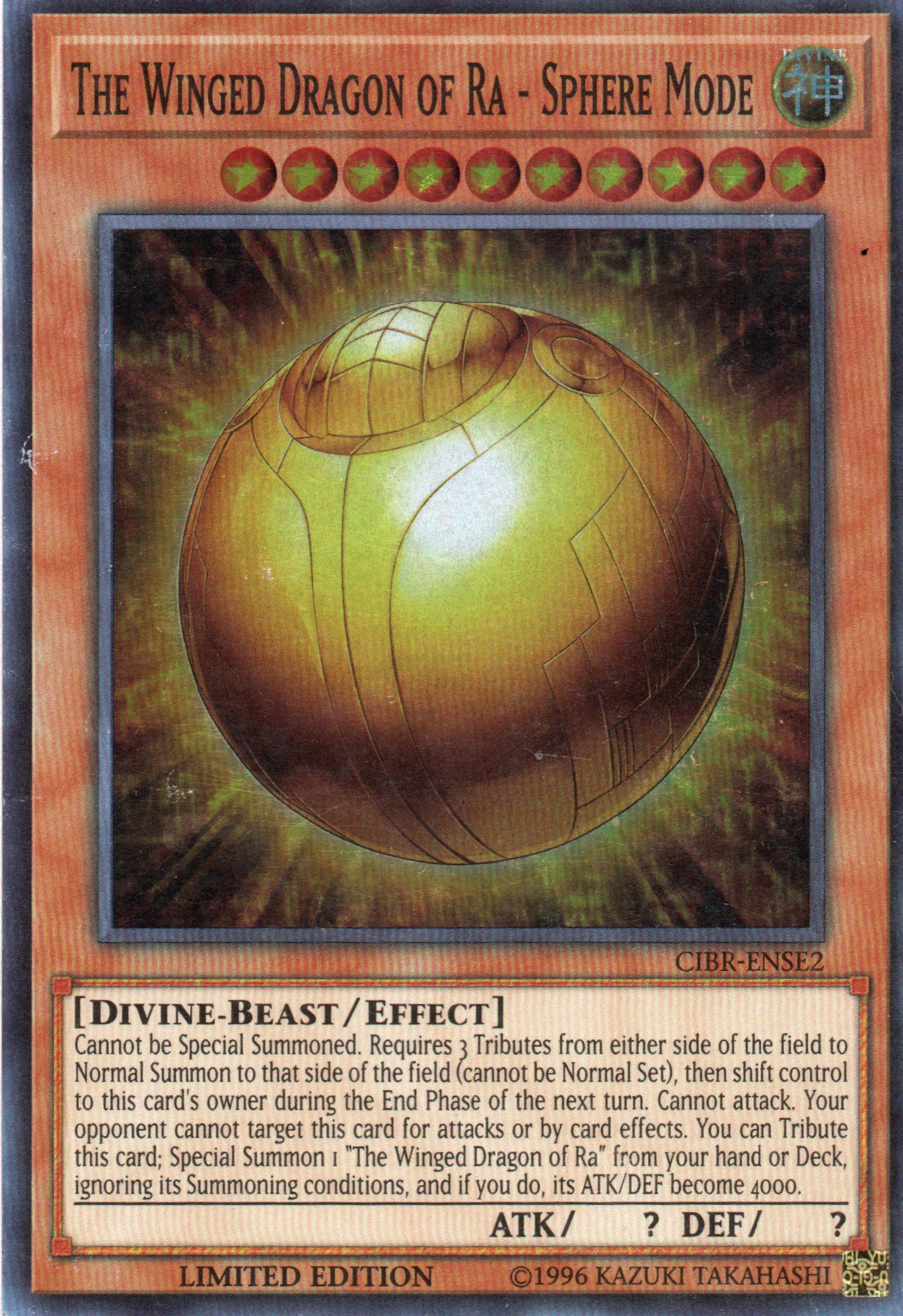 The Winged Dragon of Ra - Sphere Mode CIBR-ENSE2 Super rare