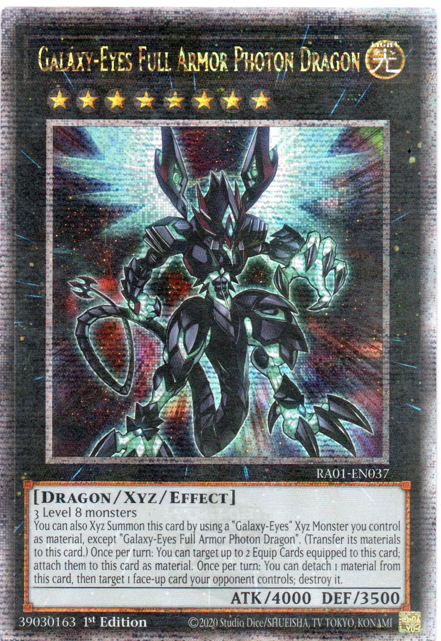 Galaxy-Eyes Full Armor Photon Dragon RA01-EN037 Quarter rare