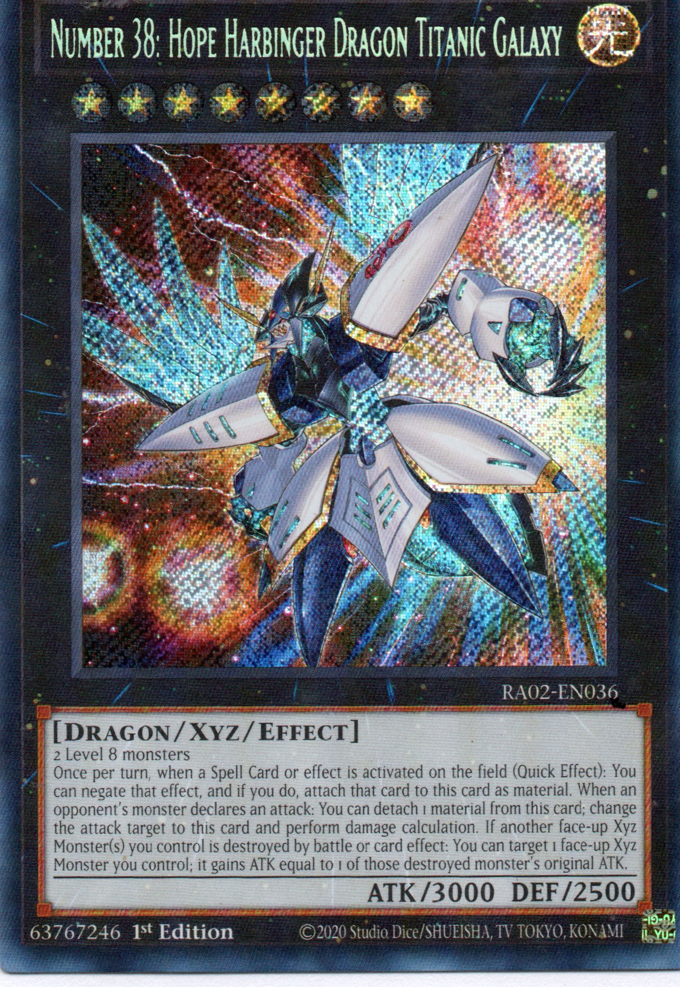 Number 38: Hope Harbinger Dragon Titanic Galaxy RA02-EN036 Secret rare