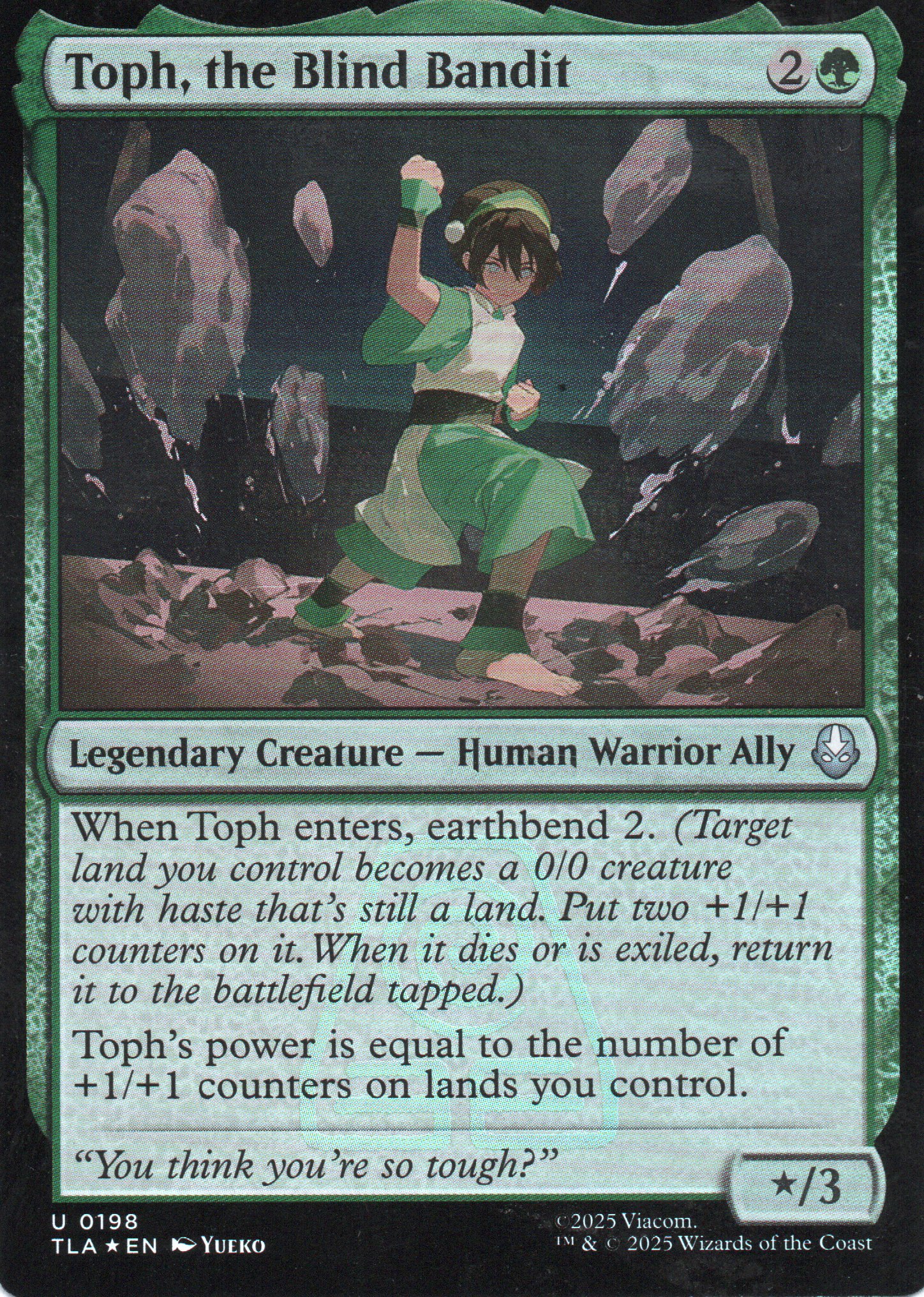 Toph, the Blind Bandit TLA 198 Uncommun Foil