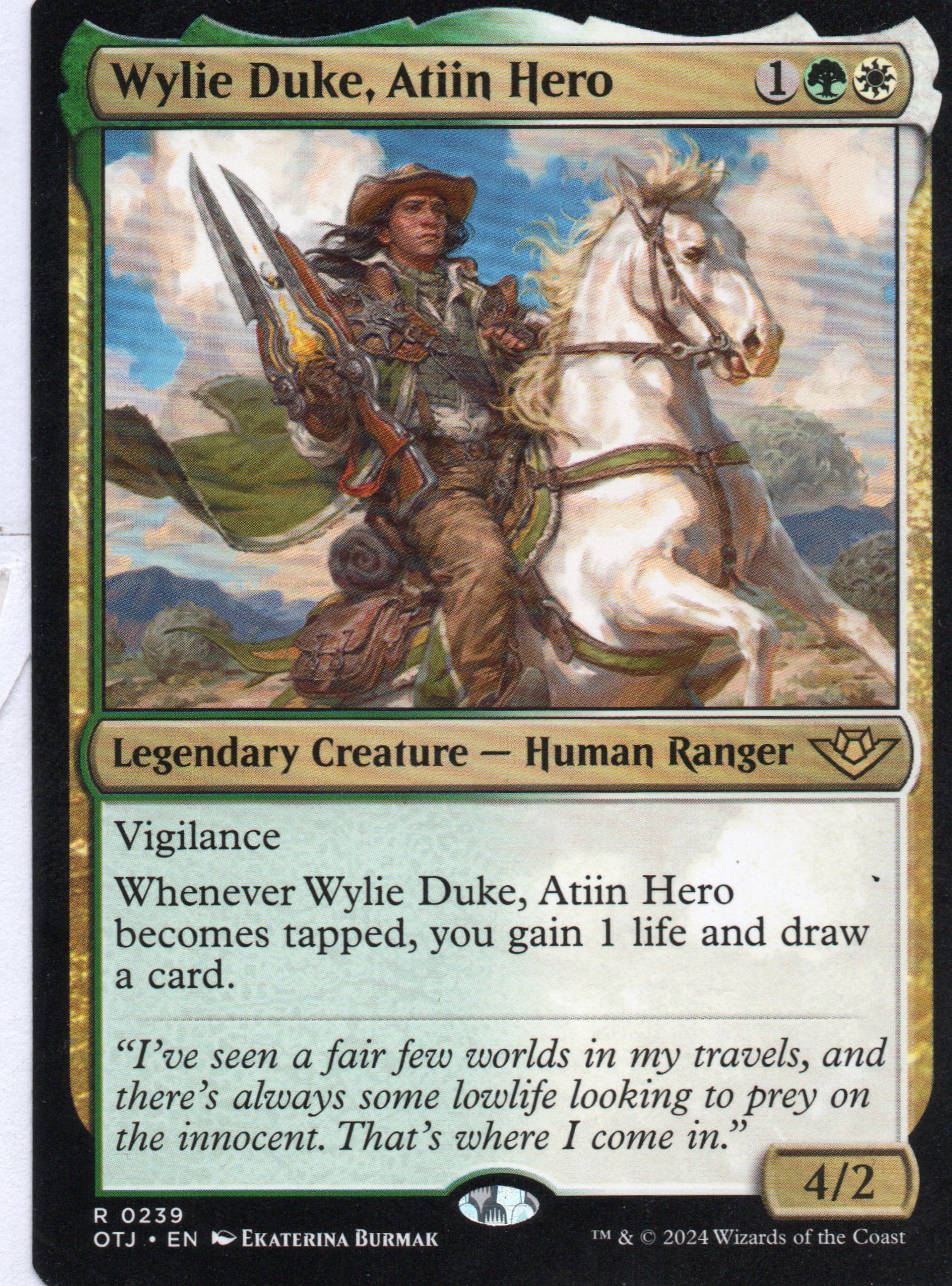  Wylie Duke, Atiin Hero OTJ 239 Rare 1