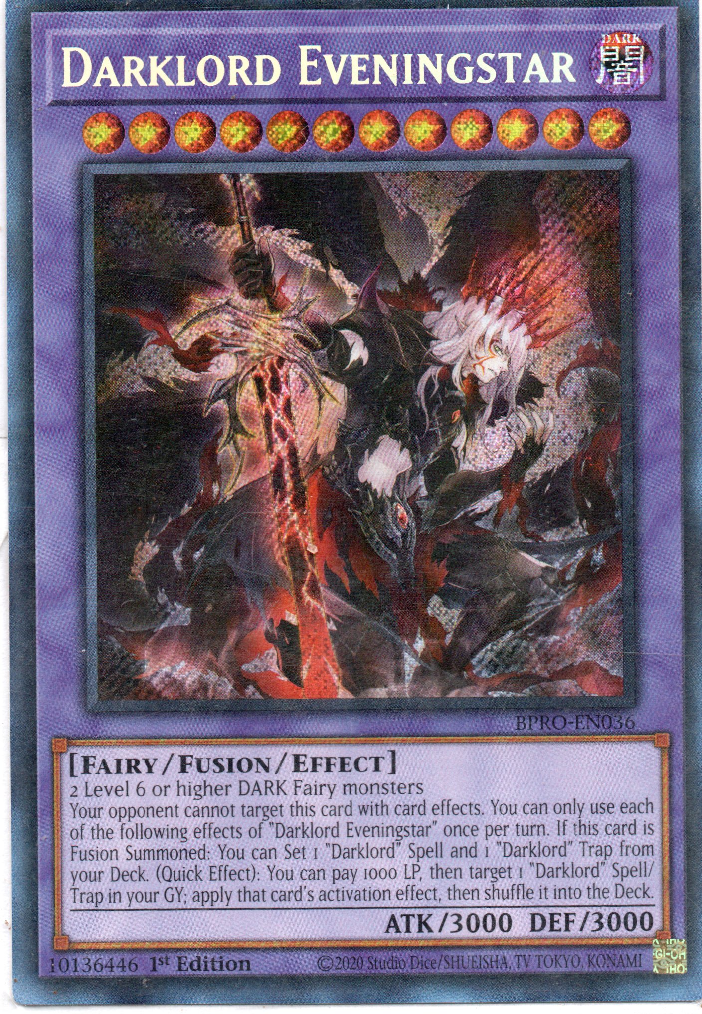 Darklord Eveningstar BRPO-EN036 Secret rare