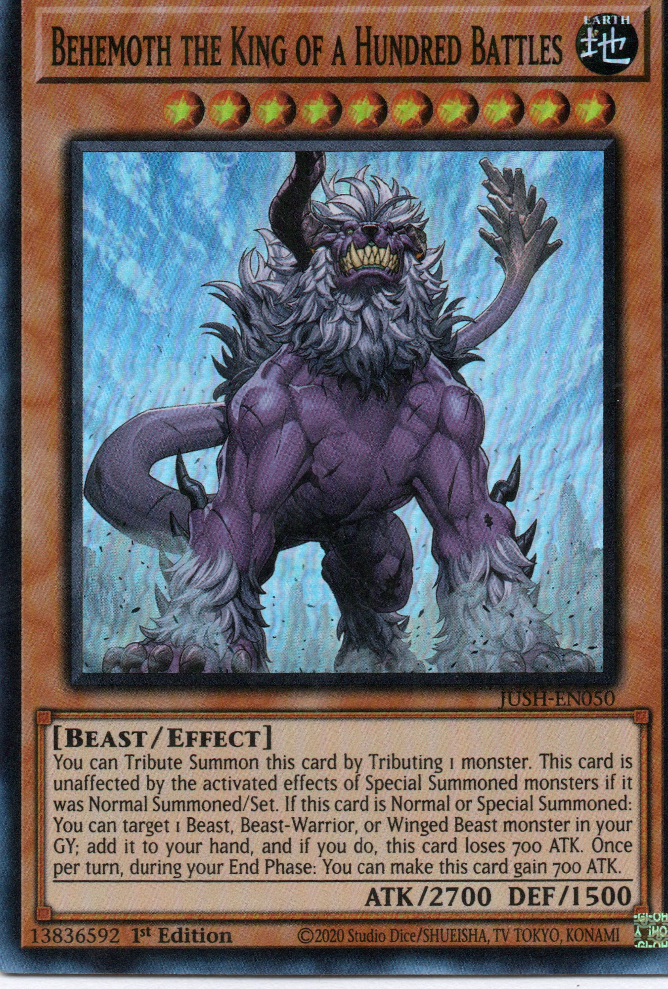 Behemoth the King of a Hundred Battles JUSH-EN050 Super rare