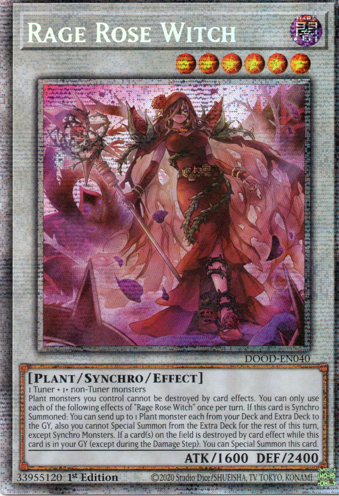 Rage Rose Witch DOOD-EN040 Starlight rare