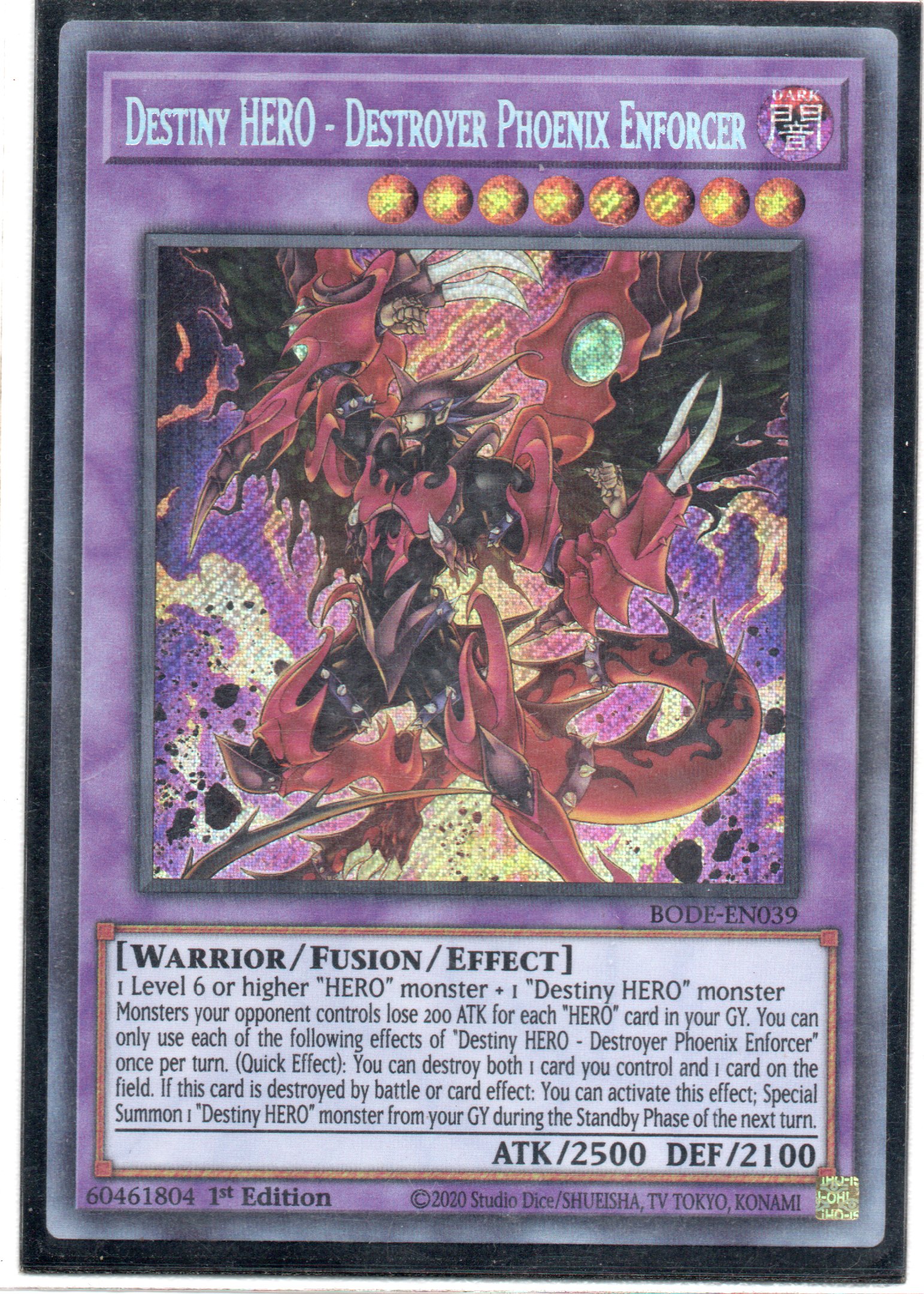 Destiny HERO - Destroyer Phoenix Enforcer BODE-EN039 Secret rare