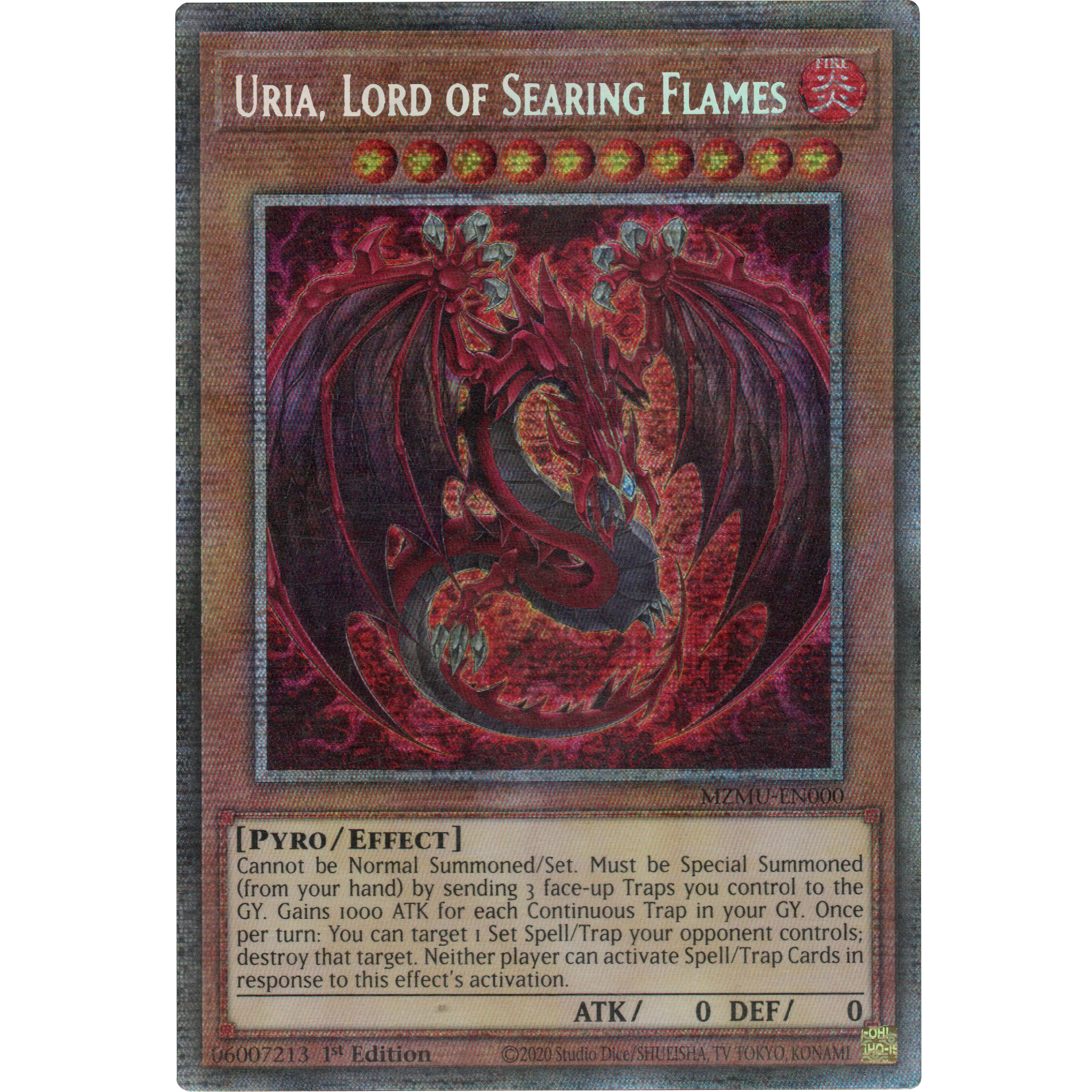 Uria, Lord of Searing Flames MZMU-EN000 Starlight rare Ingles