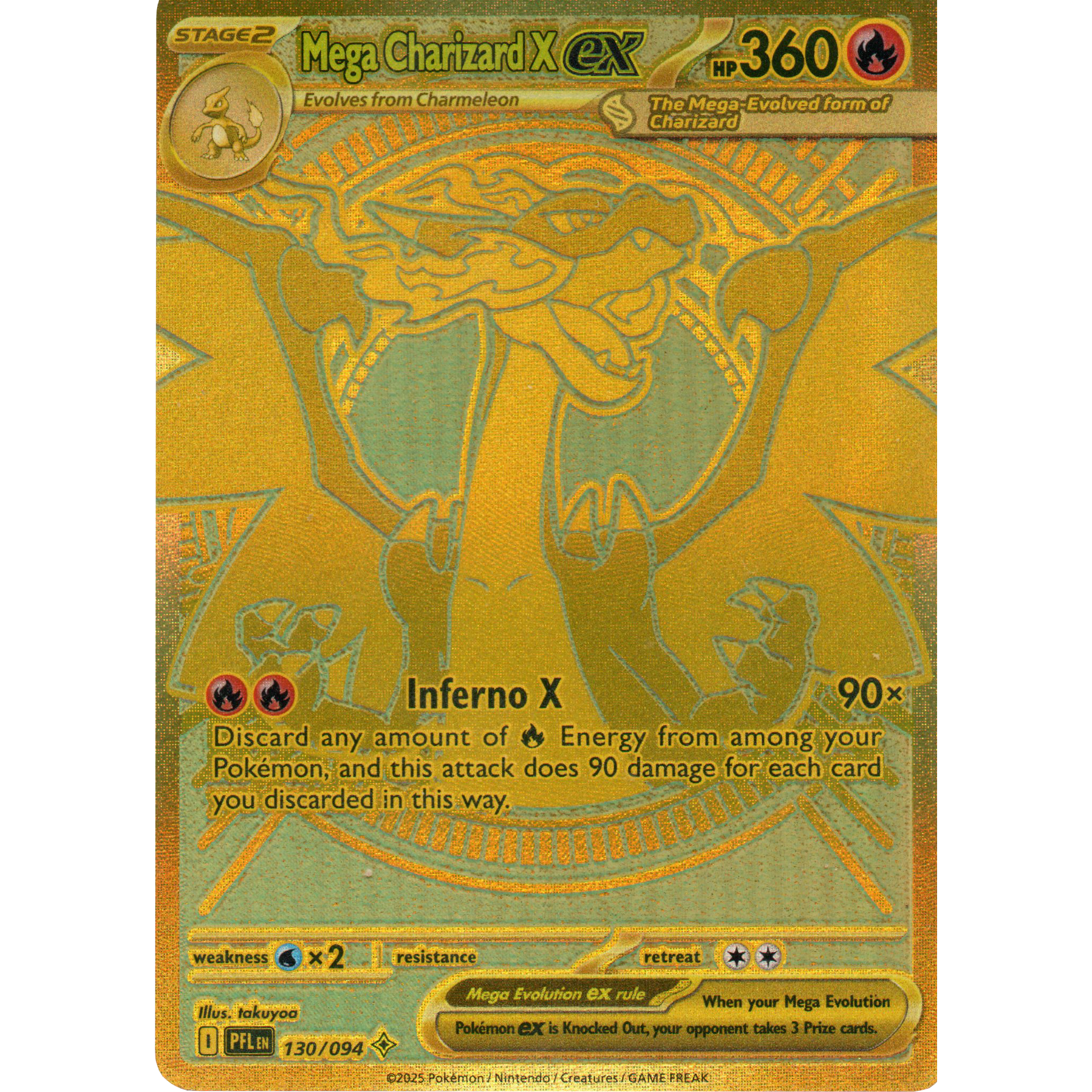 Mega-Charizard X ex PFL 130 Mega Hyper rare Ingles