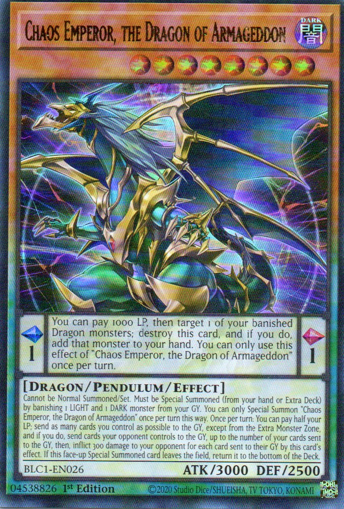Chaos Emperor, the Dragon of Armageddon BLC1-EN026 Ultra rare