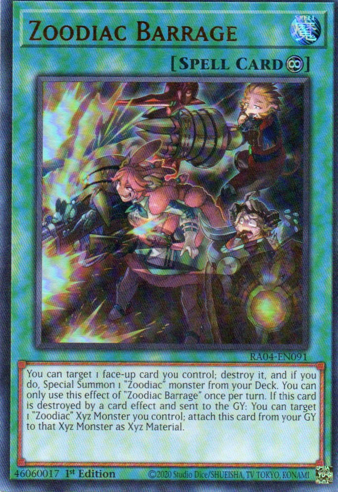 Zoodiac Barrage RA04-EN091 Ultra rare