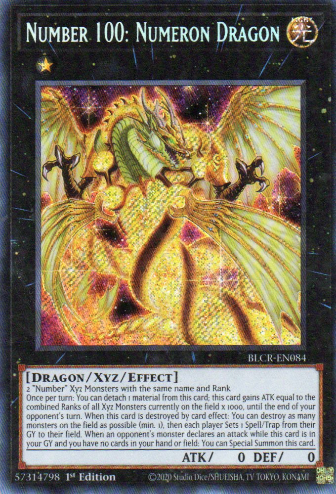 Number 100: Numeron Dragon BLCR-EN084 Secret rare