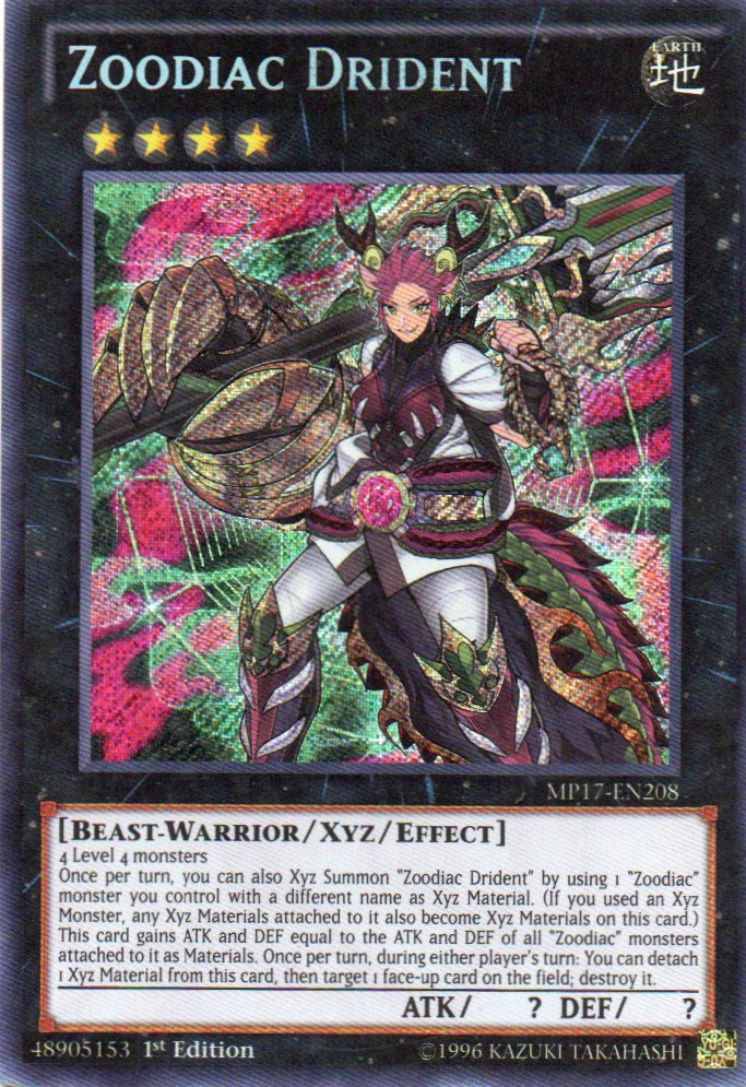 Zoodiac Drident MP17-EN208 Secret rare