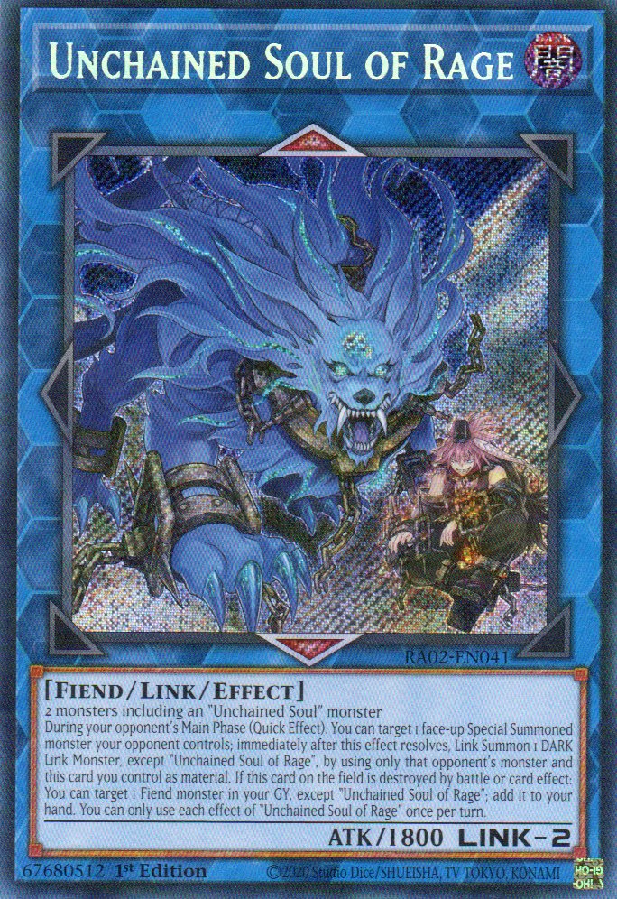 Unchained Soul of Rage RA02-EN041 Secret rare