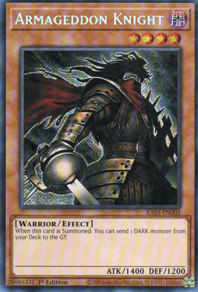 Armageddon Knight RA01-EN002 Secret rare