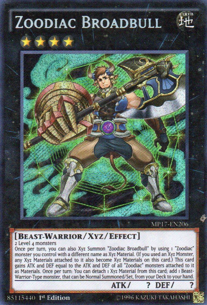 Zoodiac Broadbull MP17-EN206 Secret rare