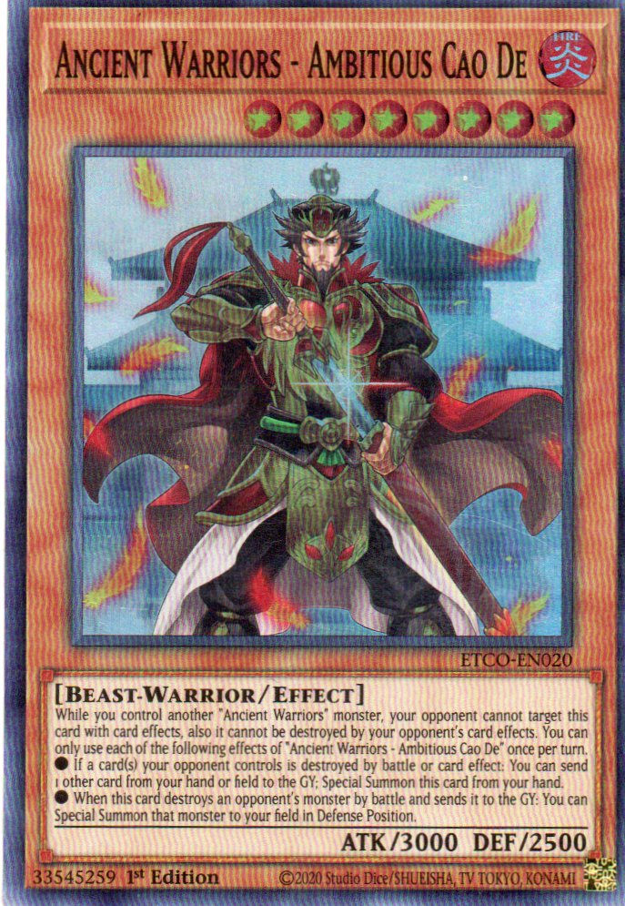 Ancient Warriors - Ambitious Cao De ETCO-EN020 Super rare
