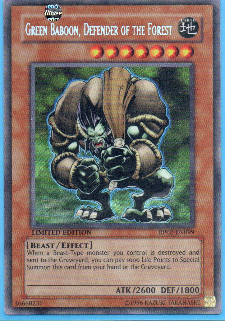 Green Baboon, Defender of the Forest RP02-EN099 Secret rare