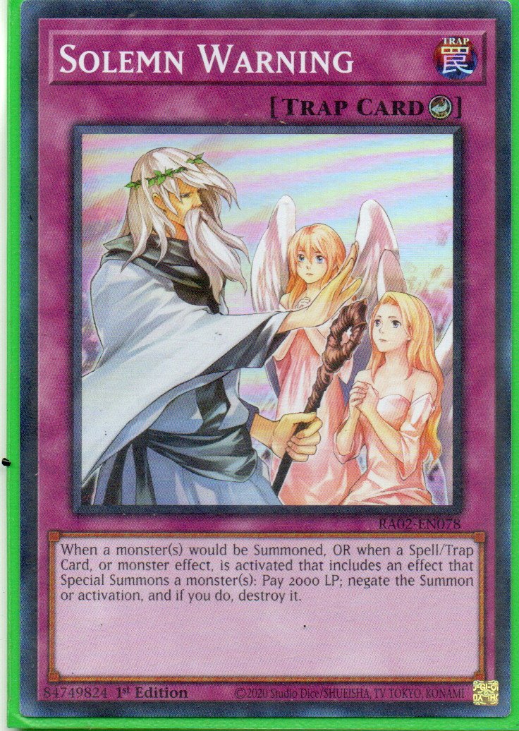 Solemn Warning RA02-EN078 Super rare