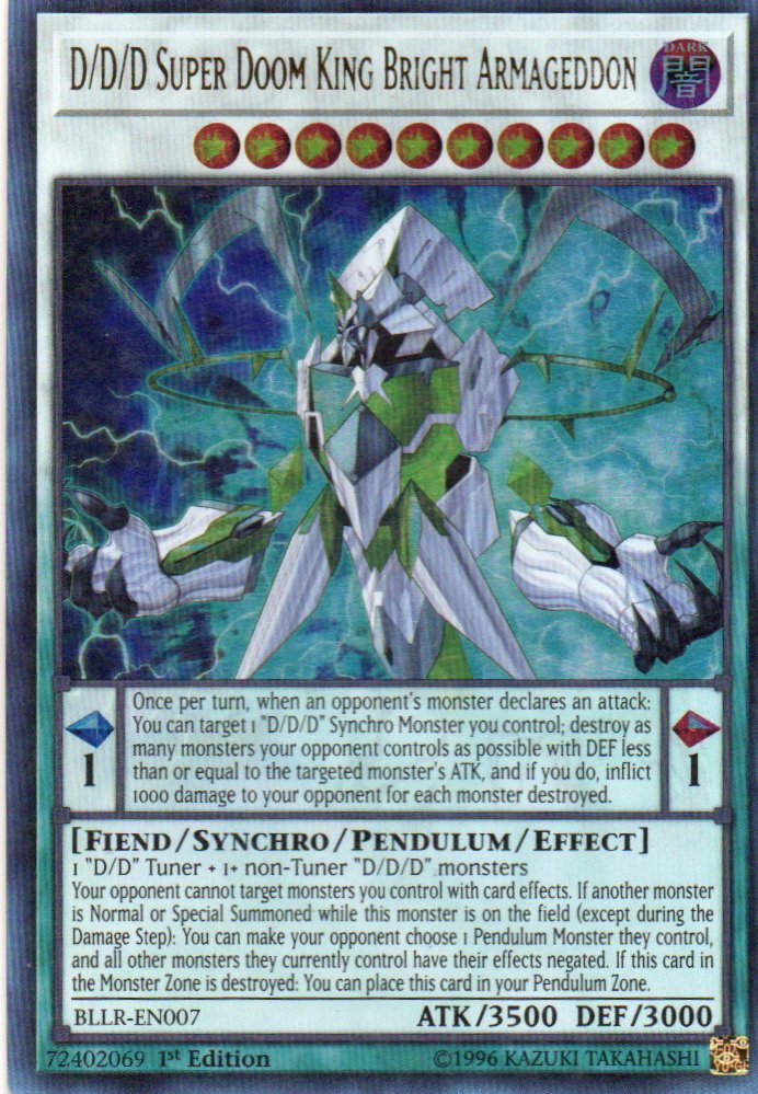 D/D/D Super Doom King Bright Armageddon BLLR-EN007 Ultra rare