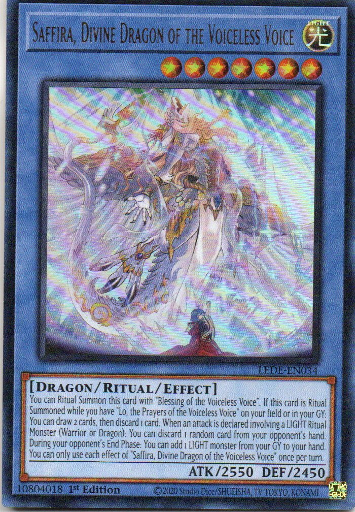 Saffira, Divine Dragon of the Voiceless Voice LEDE-EN034 Ultra rare