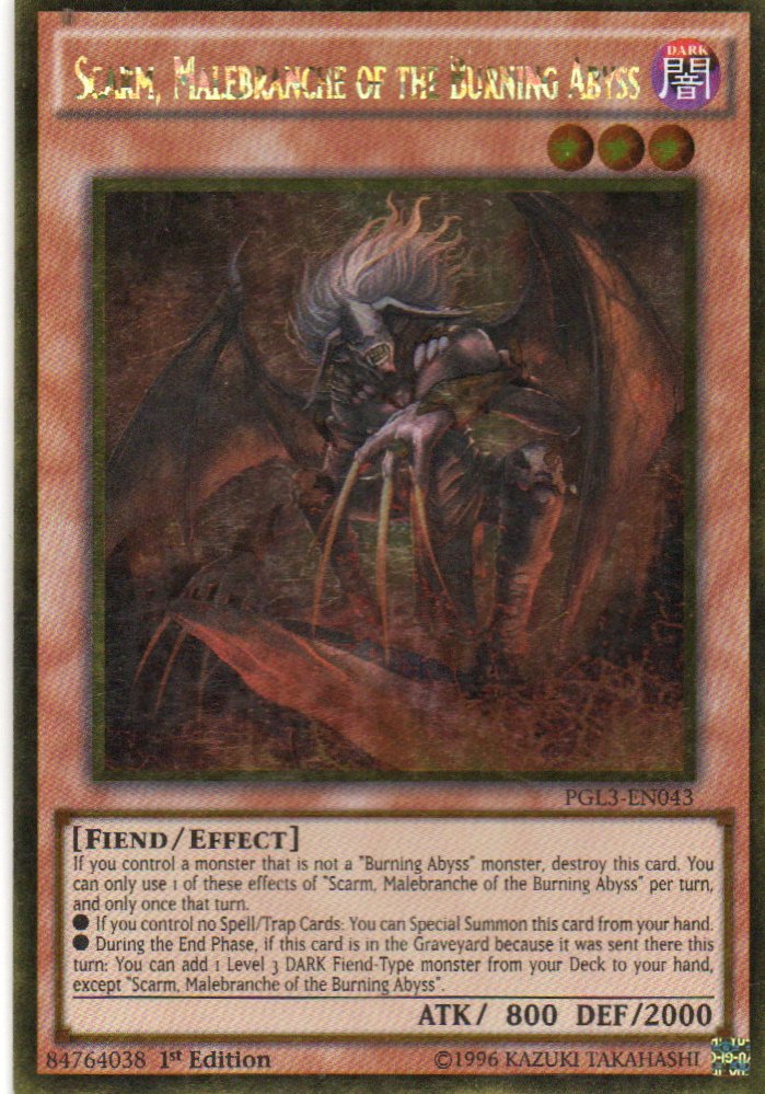 Scarm, Malebranche of the Burning Abyss PGL3-EN043 Gold rare