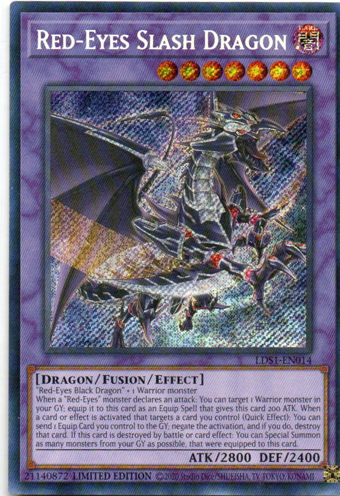 Red-Eyes Slash Dragon LDS1-EN014 Secret rare