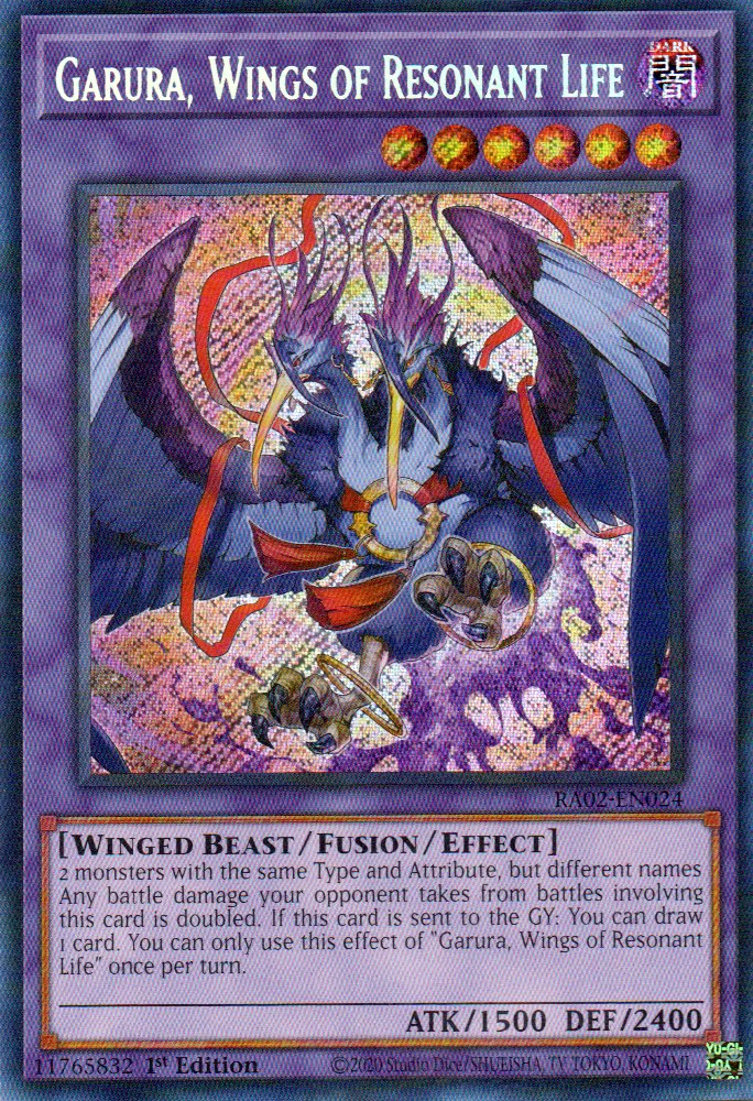 Garura, Wings of Resonant Life RA02-EN024 Secret rare