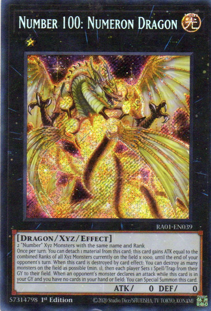 Number 100:Numeron Dragon RA01-EN039 Secret rare