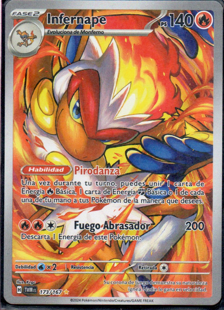 Infernape 173 Illustration rare Español