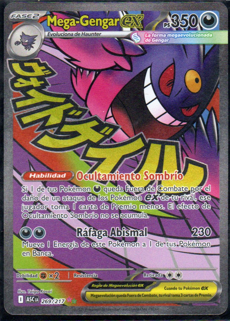 Mega-Gengar ex 269 Mega attack rare Español