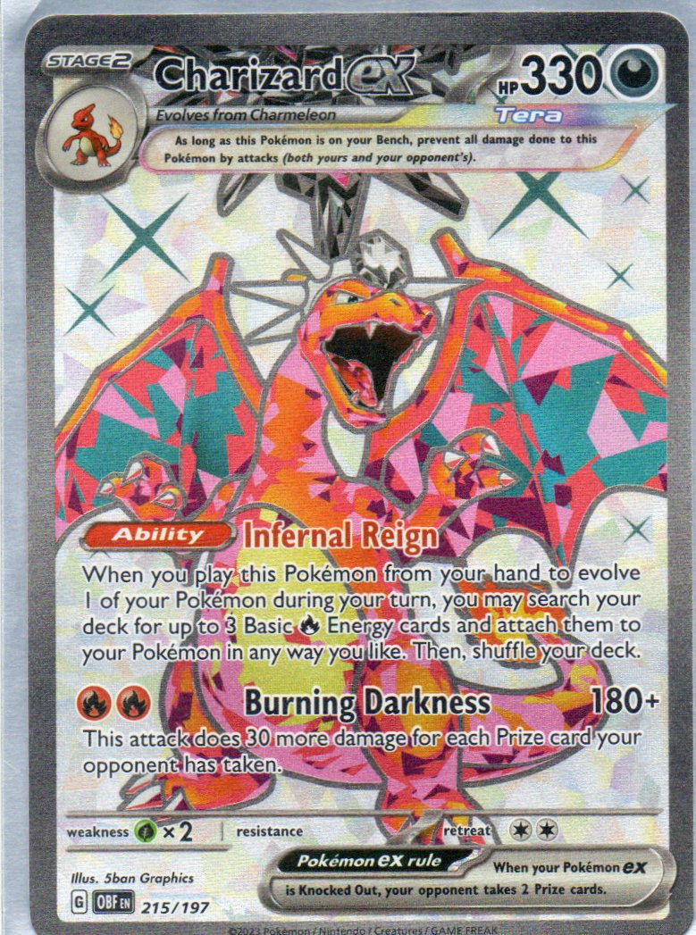 Charizard ex 215 Ultra rare Ingles