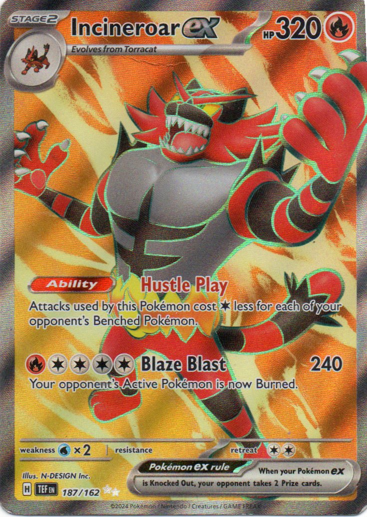 Incineroar ex 187 Ultra rare Ingles