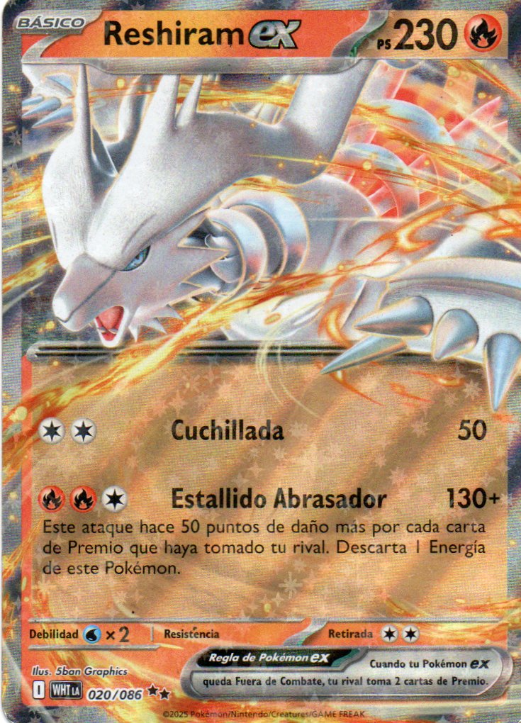 Reshiram ex 20 Double rare Español