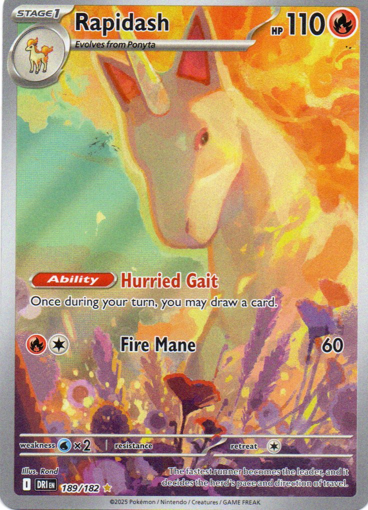 Rapidash 189 Illustration rare Ingles