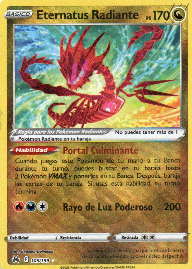 Eternatus Radiante 105 Radiant rare Español