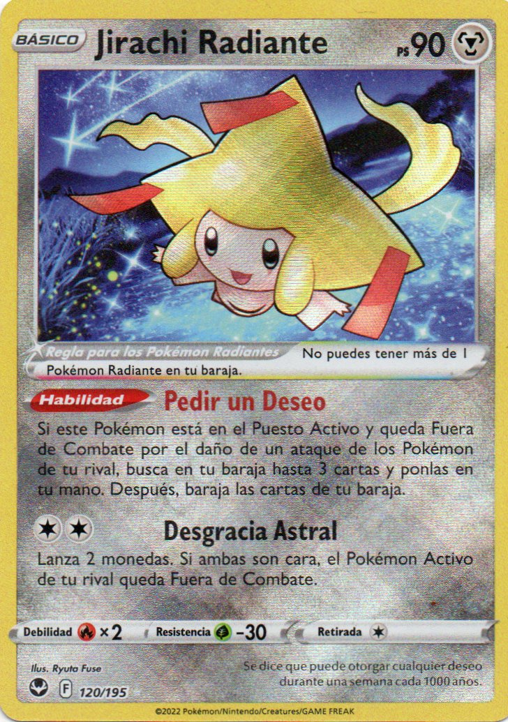 Jirachi Radiante 120 Radiant rare Español