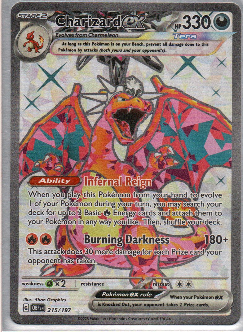 Charizard ex 215 Ultra rare Ingles