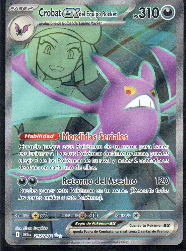 Crobat ex del Equipo Rocket 217 Ultra rare Español