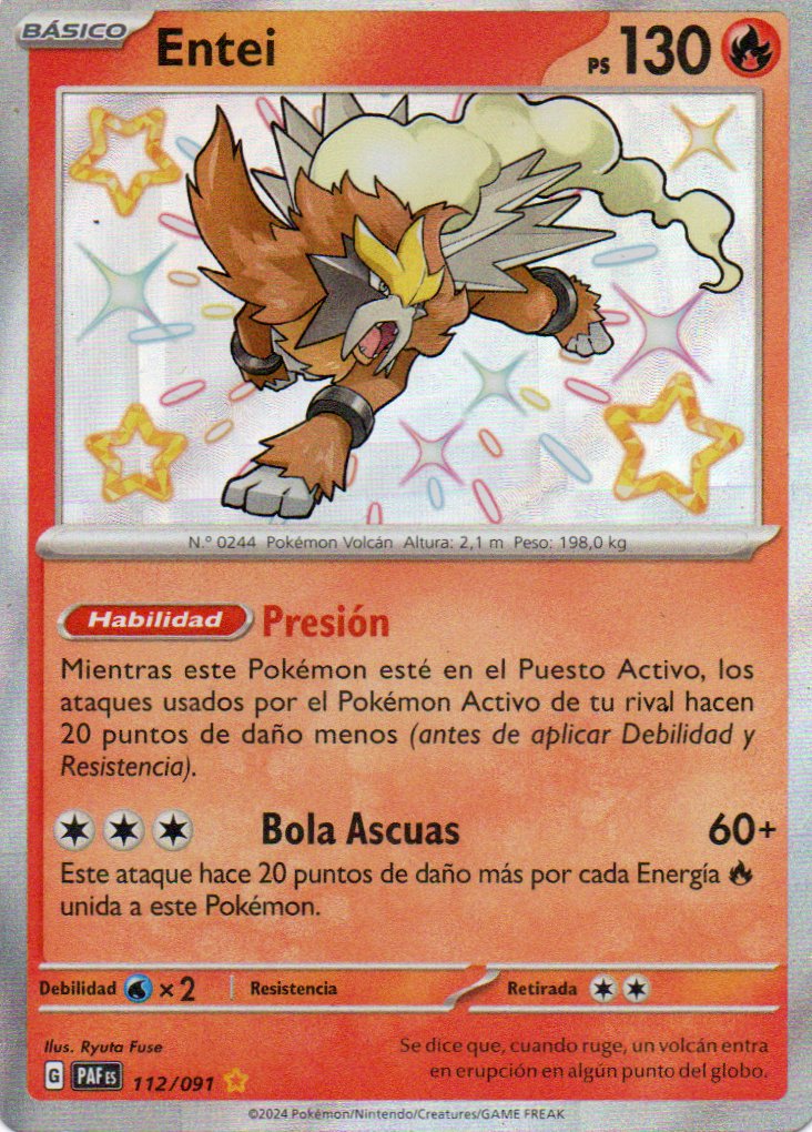 Entei 112 Shiny rare Español