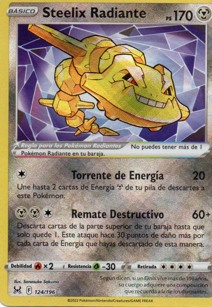 Steelix Radiante 124 Radiant rare Español