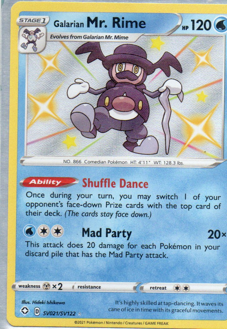 Galarian Mr. Rime SV021 Shiny Holo rare Ingles