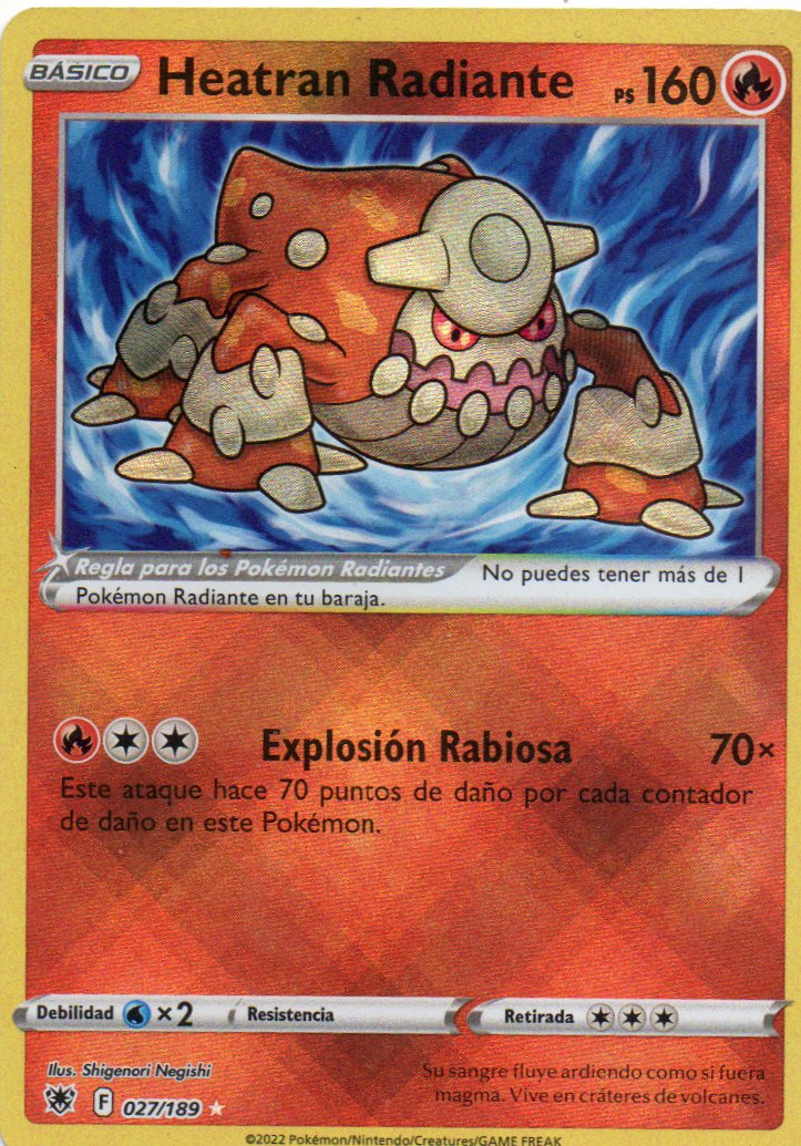 Heatran Radiante 27 Radiant rare Español