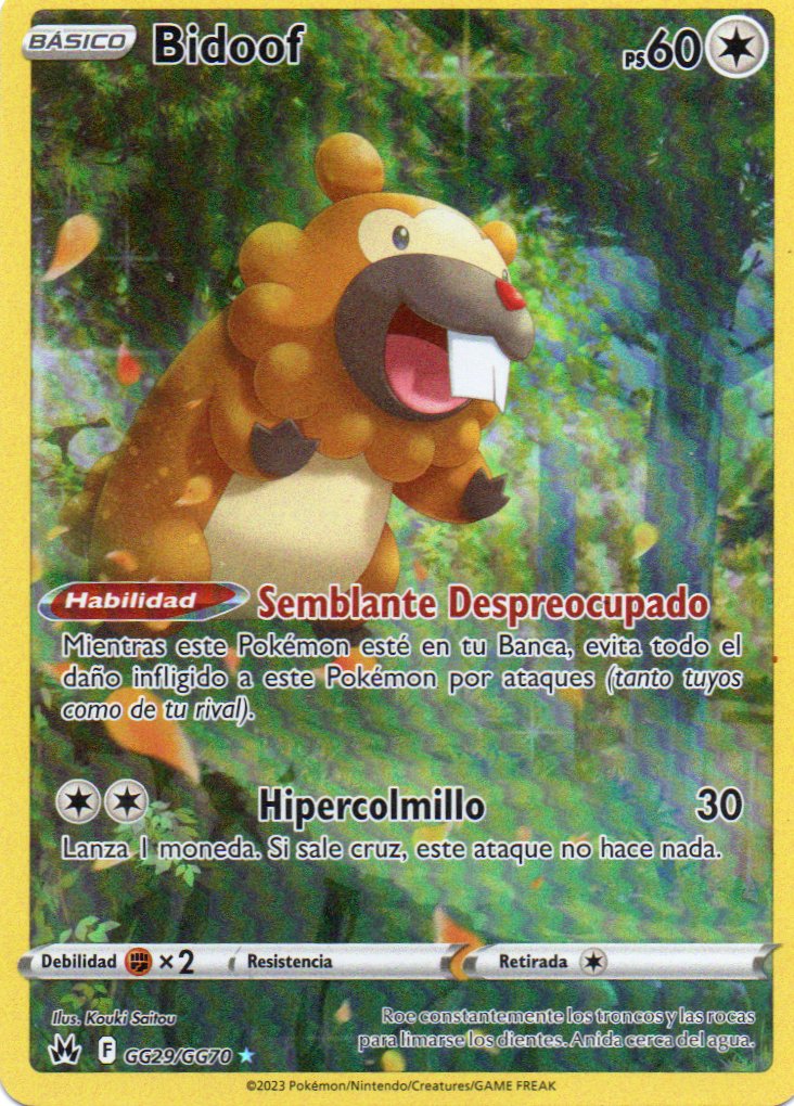 Bidoof GG29 Ultra rare Español