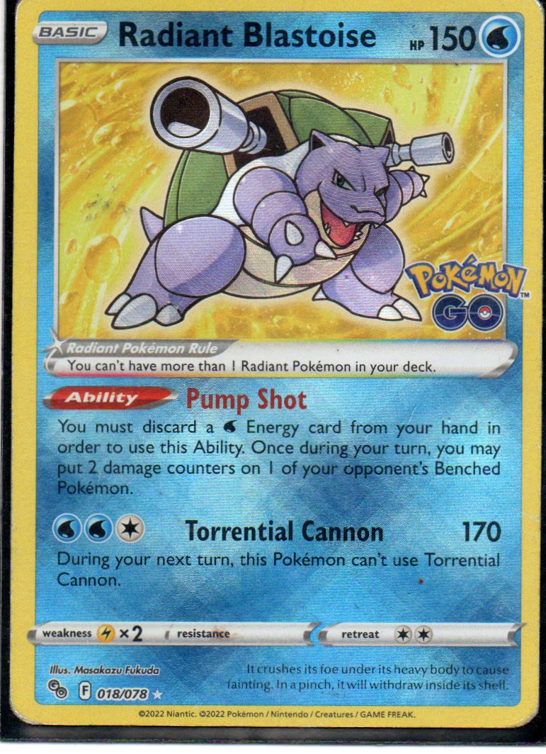 Radiant Blastoise 18 Radiant rare Ingles