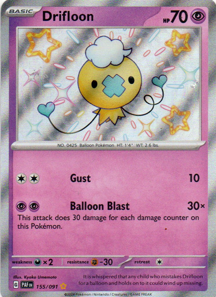 Drifloon 155 Shiny rare Ingles