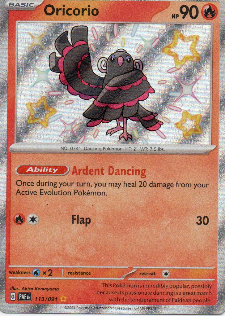 Oricorio 113 Shiny rare Ingles
