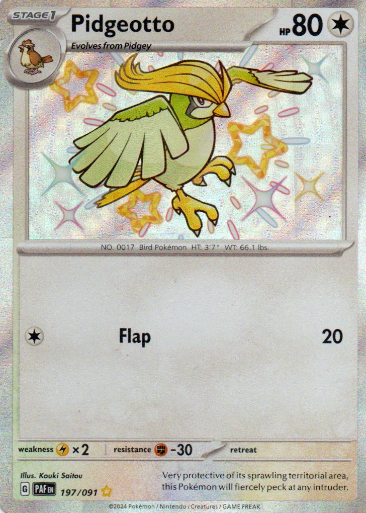 Pidgeotto 197 Shiny rare Ingles